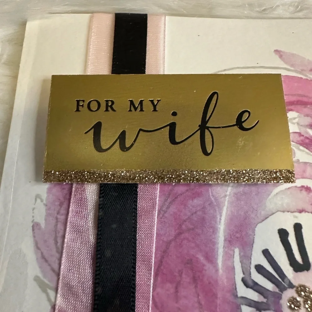 🩵5/$8 Floral Greeting Card with Pink and Purple Design